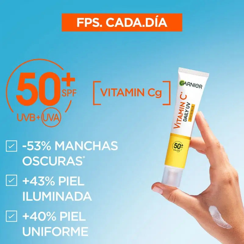 Garnier Garnier Brilhante Completo Garnier Vitamina C Fluido Anti-Manchas Anti-UV Diário Invisível Fps50+, 40 Ml