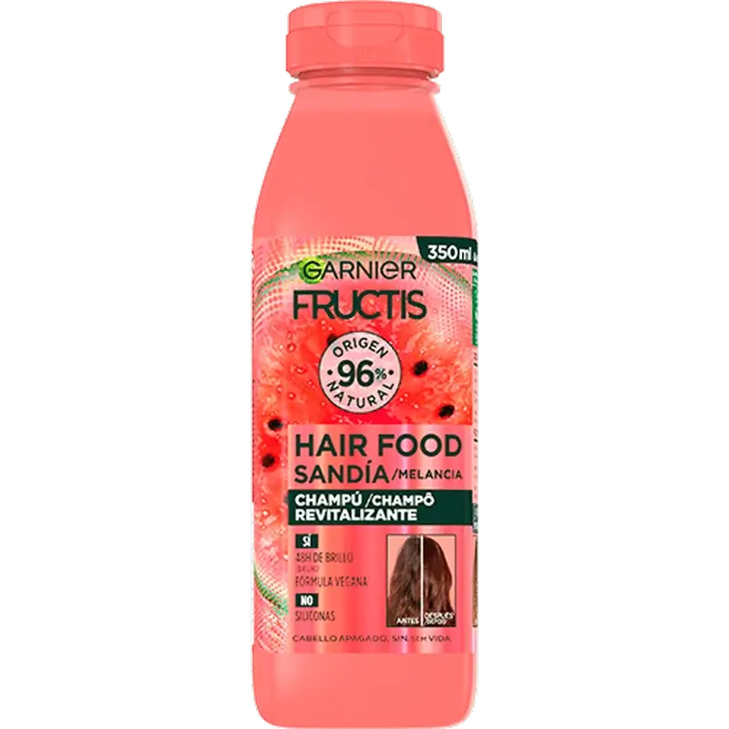 Garnier Fructis GarnierFructis Hair Food Champô Revitalizante de Melancia Para Cabelos Sem Vida e Sem Brilho 350 Ml