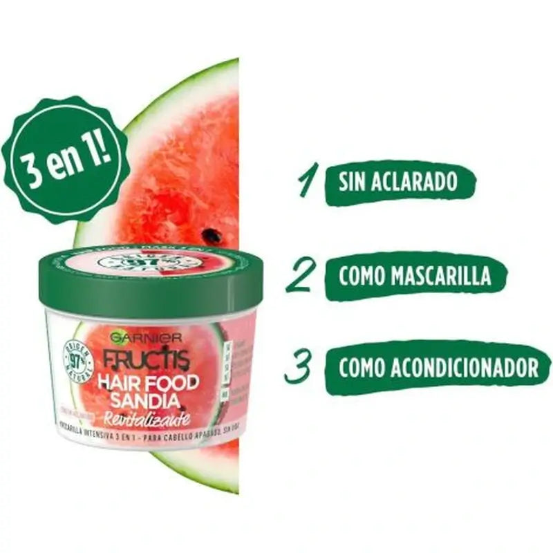 Garnier Garnier GarnierFructis Alimento para o Cabelo Melancia Revitalizante Máscara 3 em 1 Para Cabelos Sem Vida e Sem Brilho 400 Ml