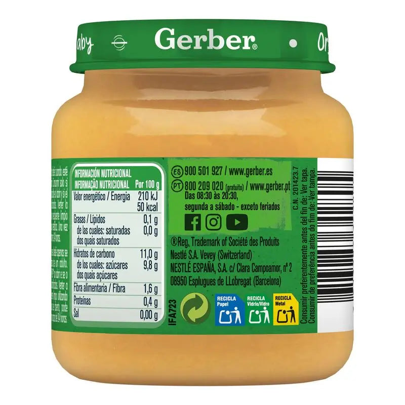 Gerber Maçã Orgânica, Damasco e Pêssego, 125g