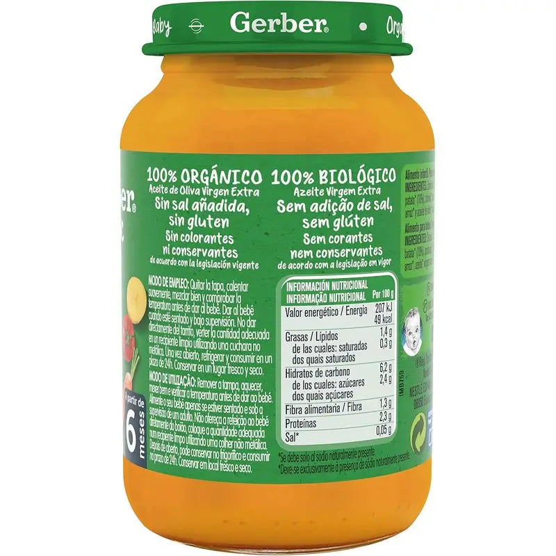 Gerber Cenoura Orgânica Tomate Peru Frascos para salgados , 190g x 6 unidades