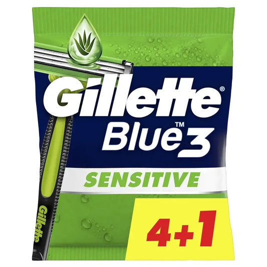 Gillette Blue3 Sensitive Navalha Descartável para Homem , 5 unid.