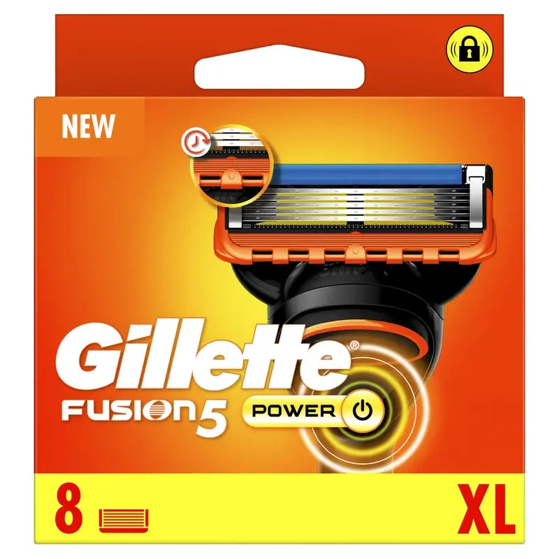 Gillette Fusion5 Power, recarga de lâmina de barbear, 8 unid.