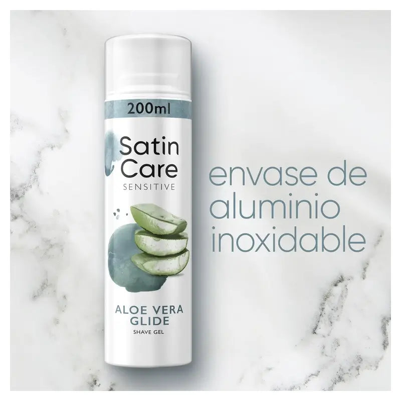 Gillette Satin Care gel capilar de aloé vera para mulher, 200 Ml