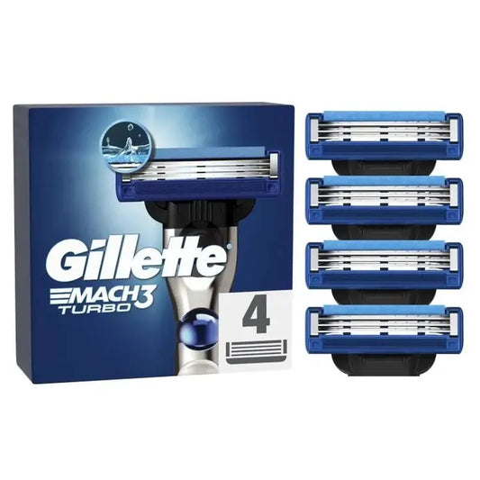 Gillette Mach3 Turbo Recargas para máquinas de barbear para homem , 4 unid.