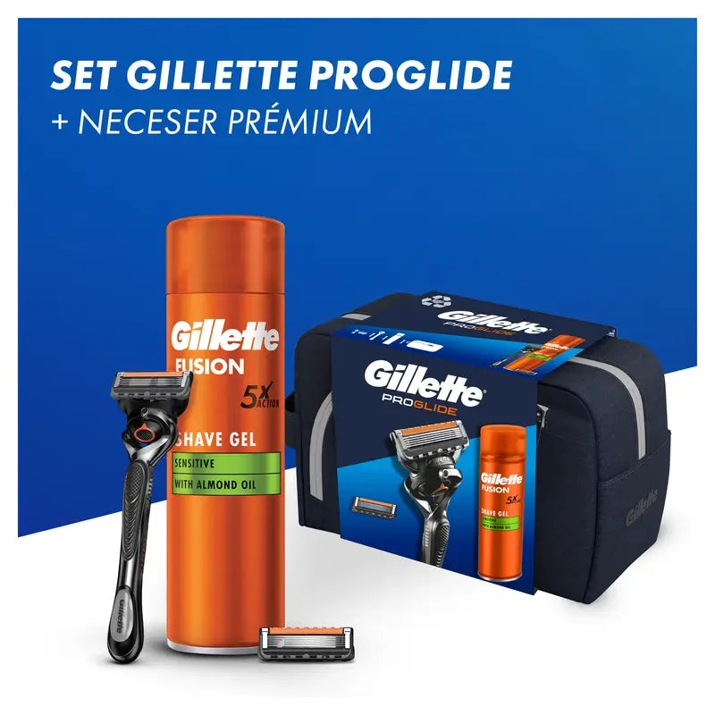 Pack Gillette Proglide com lâmina de barbear + 1 recarga + gel