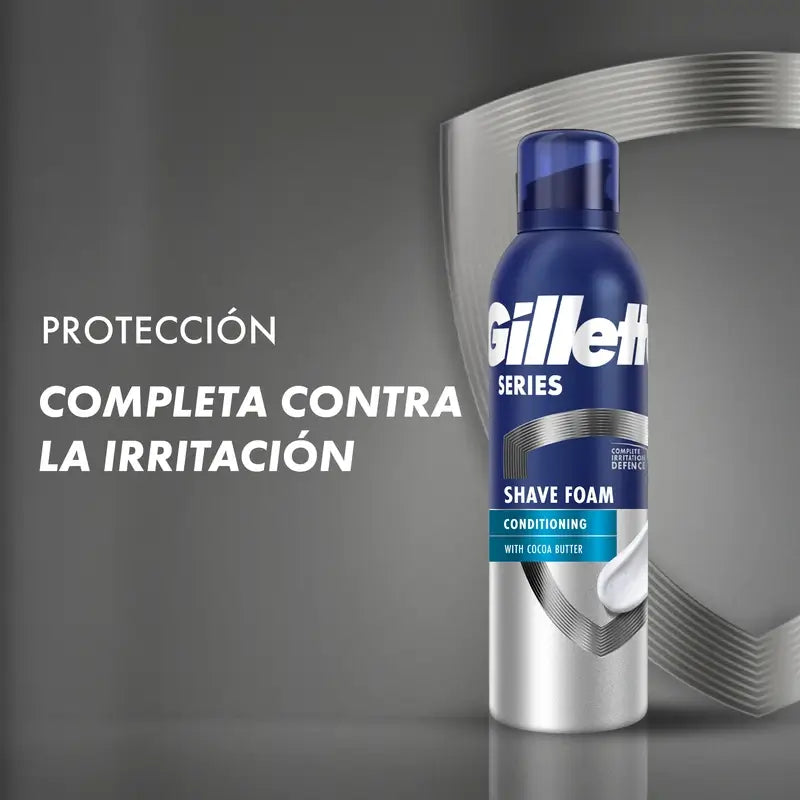 Gillette Series Manteiga de Cacau Espuma de Barbear Suavizante , 250 ml