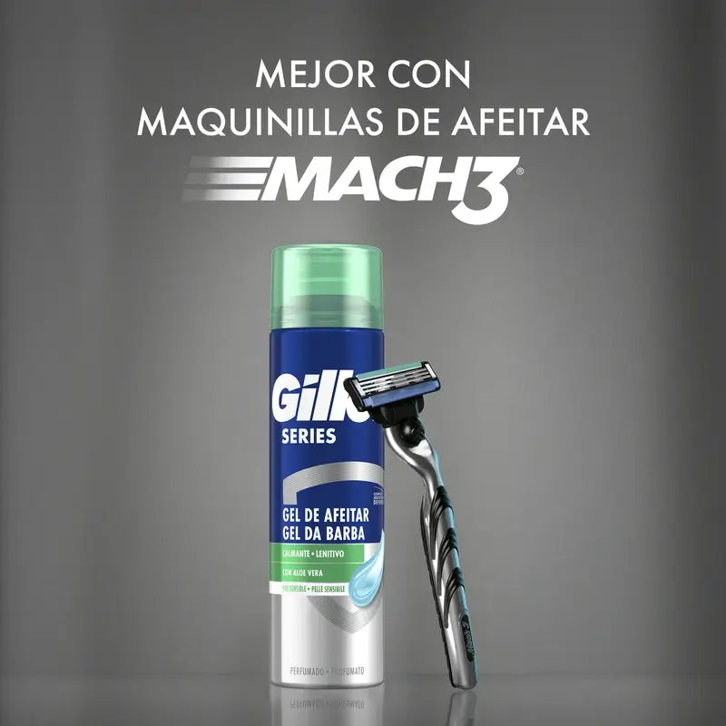 Gillette Series Gel de Barbear Suavizante com Aloé Vera , 200 ml