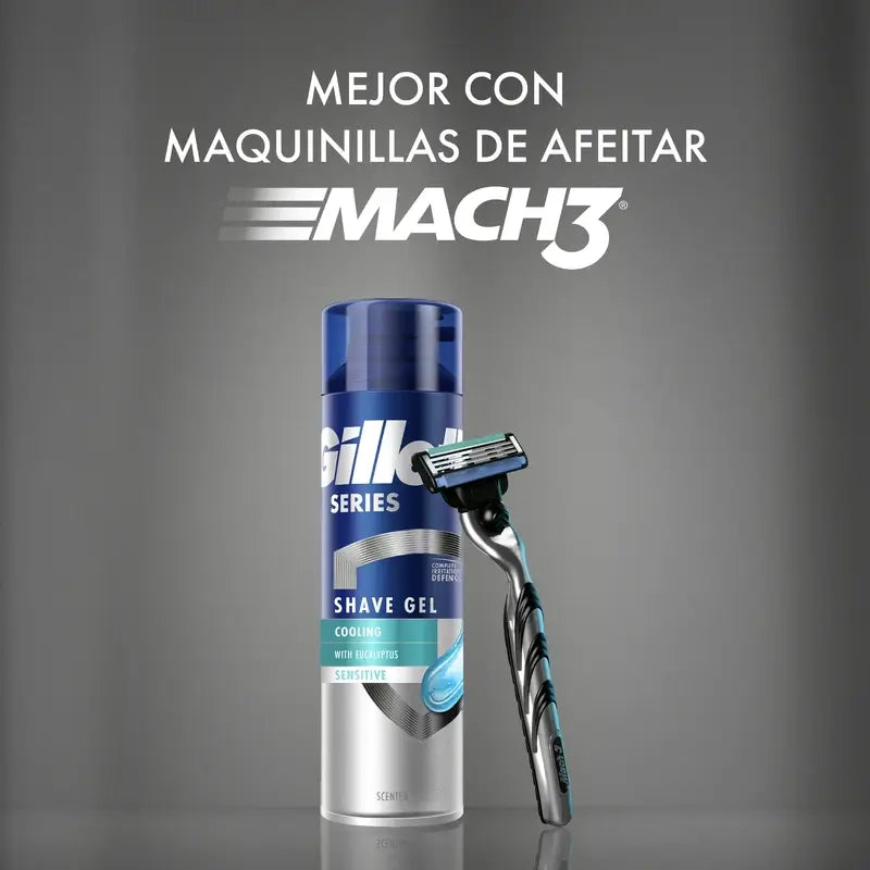 Gillette Series Gel de Barbear Refrescante com Eucalipto , 2x200 ml