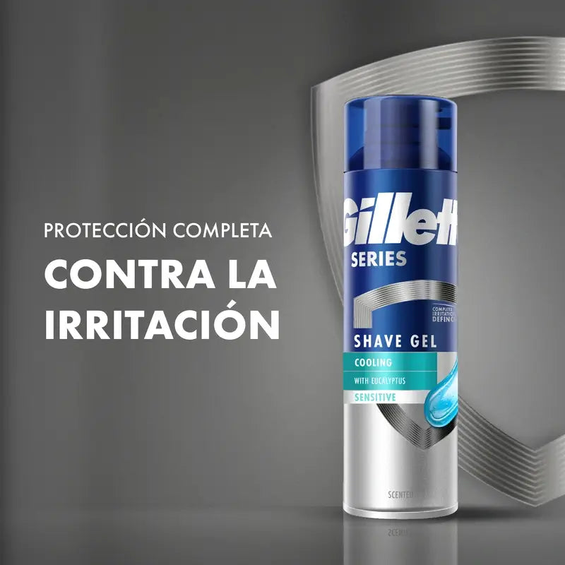 Gillette Series Gel de Barbear Refrescante com Eucalipto , 2x200 ml