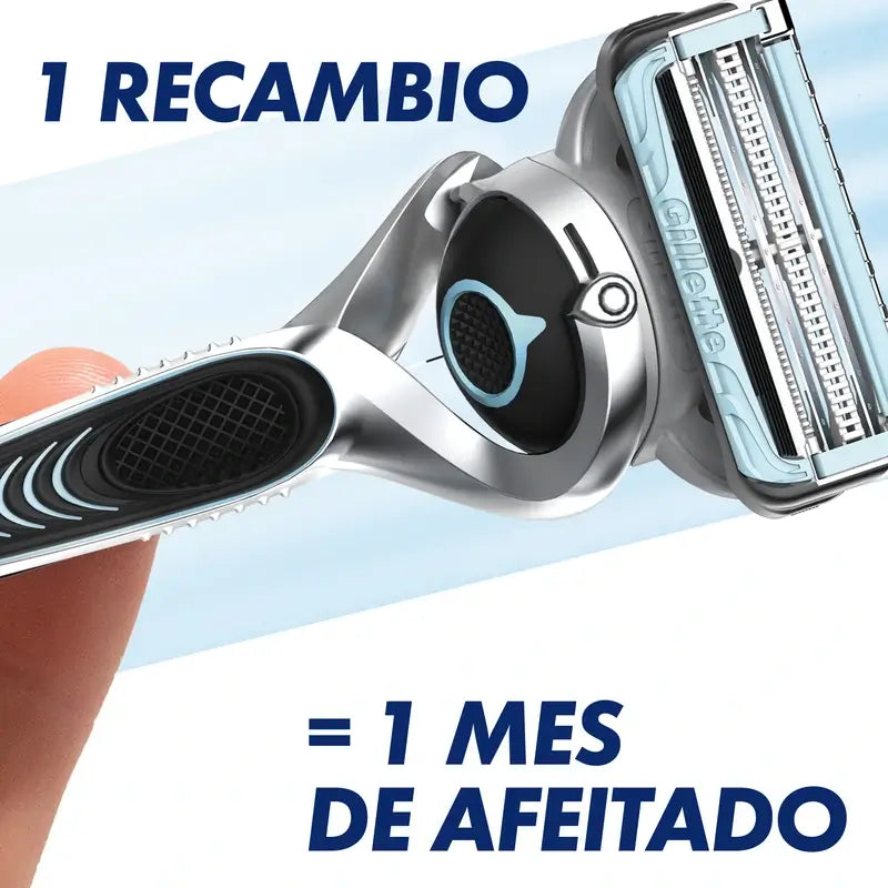 Gillette Skinguard Sensitive Flexball Razor , 1 cabo + 1 recarga