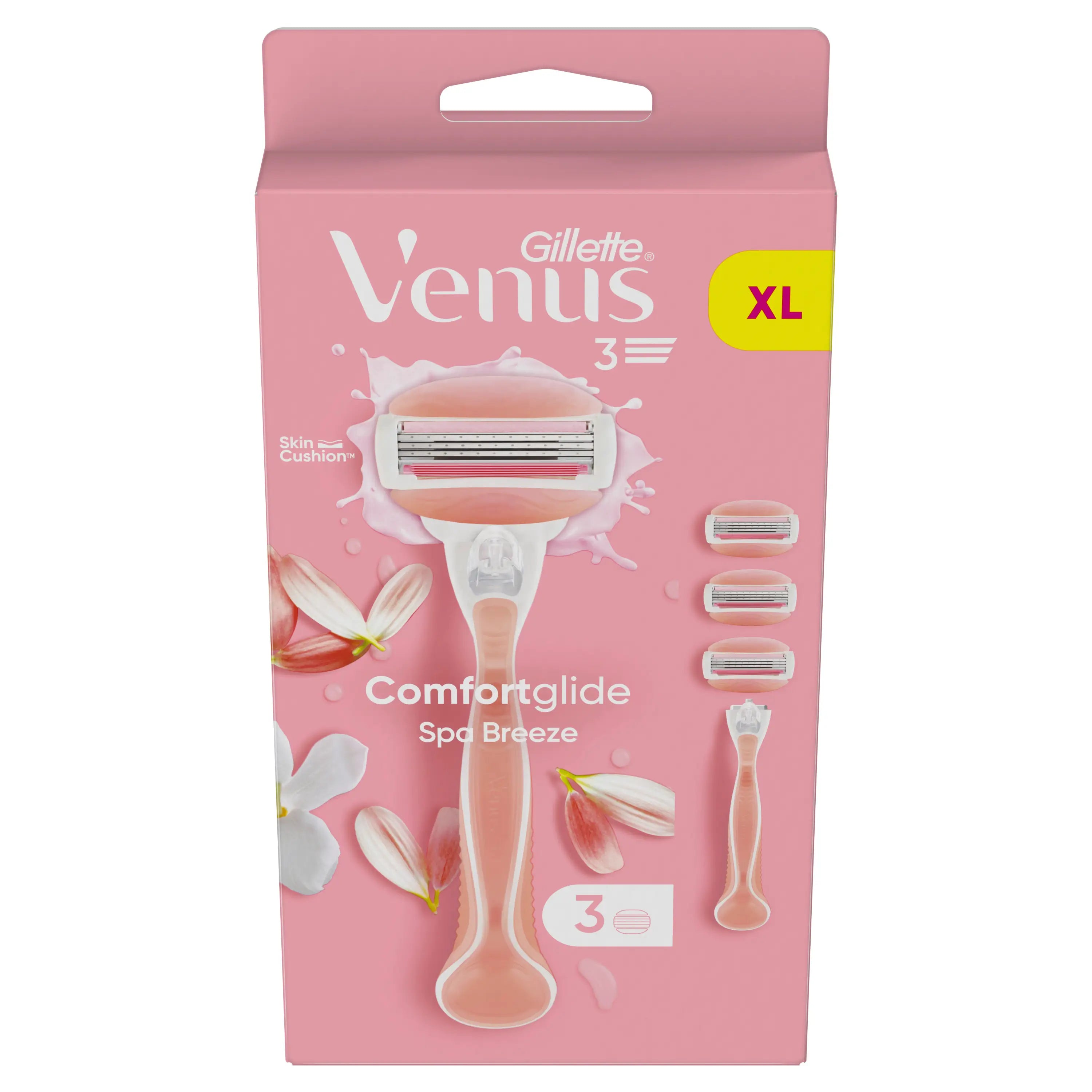 Gillette Venus Comfortglide Spa Breeze, Navalha de Barbear Feminina , 1 cabo + 3 recargas