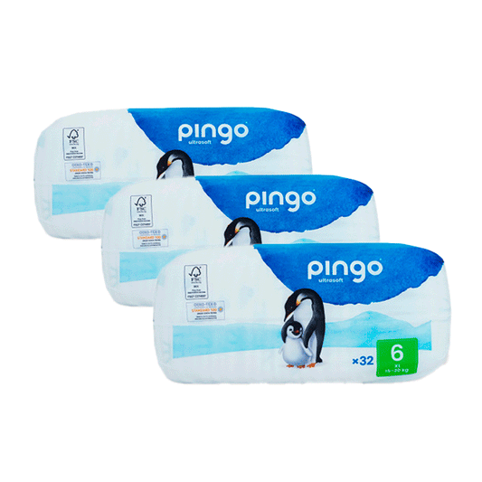 Pingo Pack 3X Fralda Ecológica Tamanho 6 Xl, 32 unidades.