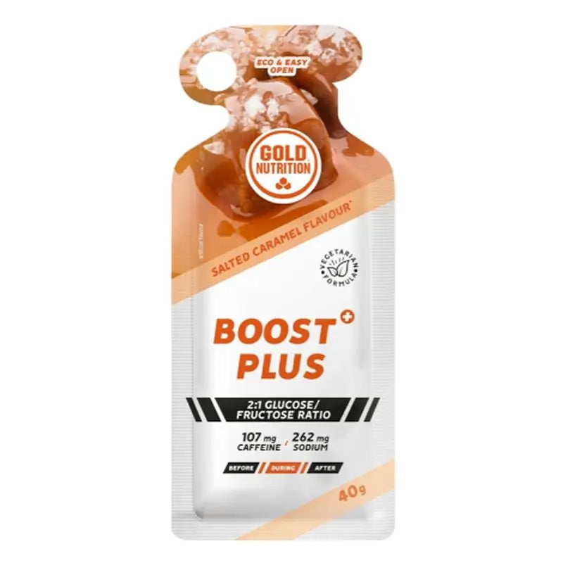 Gold Nutrition Boost Plus Energy Gel Salted Caramel 16Gels.