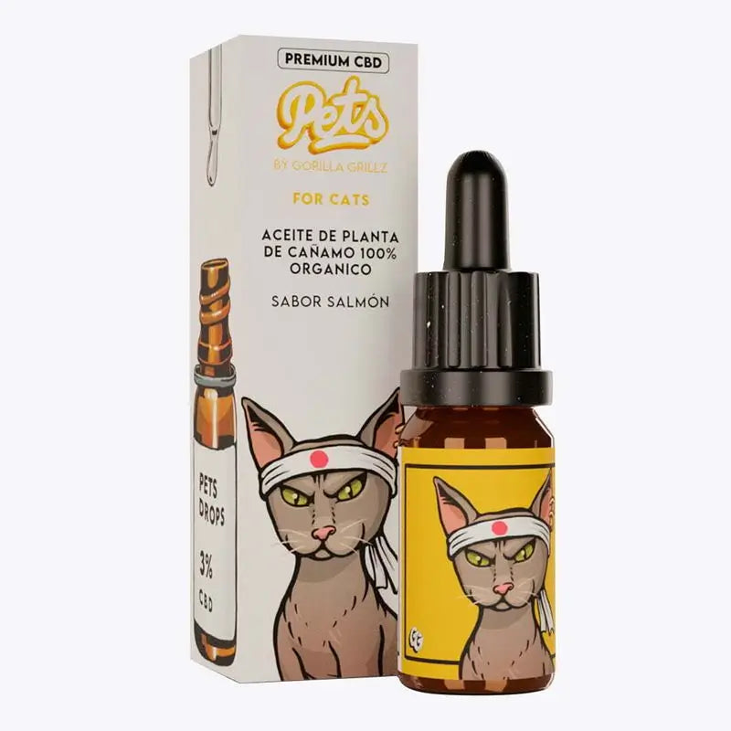 Gorilla Grillz 3% Cbd Oil Para Gatos Sabor Salmão , 10 ml