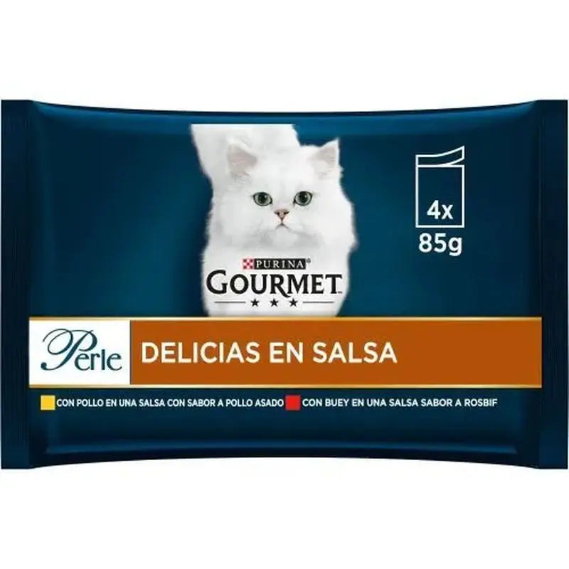 Gourmet Perle Delicias En Salsa Pollo Buey 12X4X85Gr