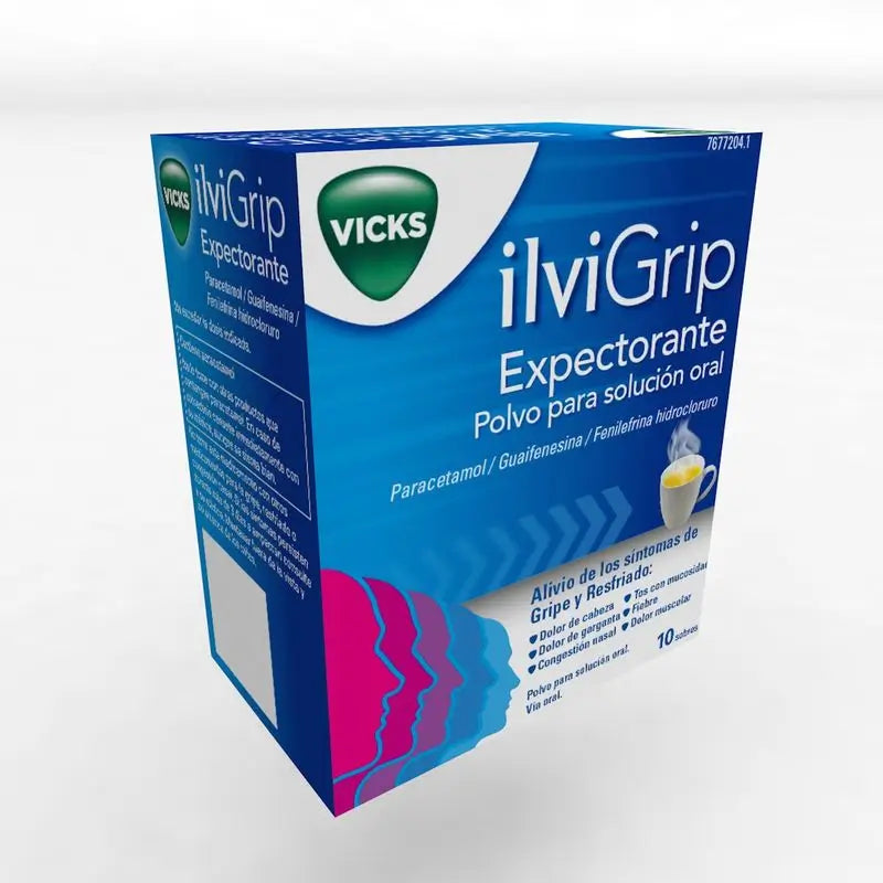 Ilvigrip Pó expetorante para solução oral, 10 saquetas