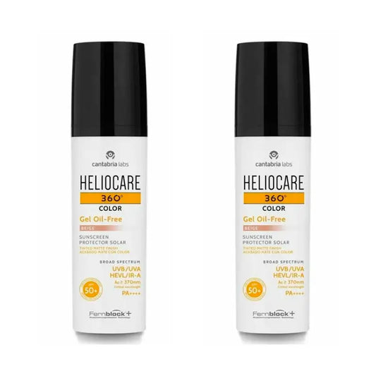 Heliocare Duplo 360º Colour Gel Bege Sem Óleo Spf 50+, 2X50 Ml