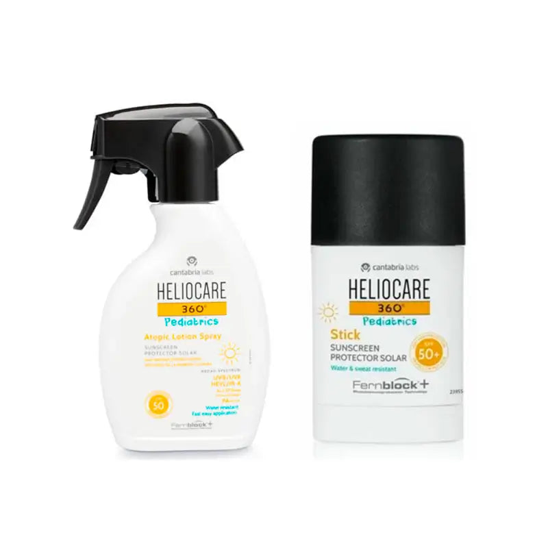 Heliocare Pack 360º Pediatria Loção Atópica Spray Spf50 250 Ml + Stick Spf50+ 25Gr