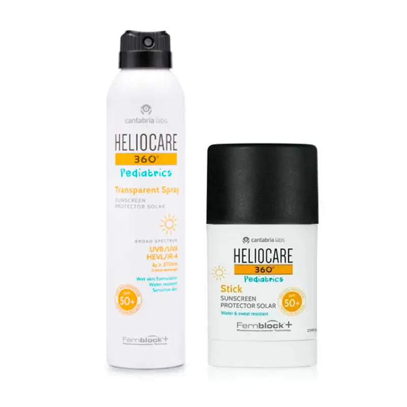 Heliocare Pack 360º Pediatria Spray Transparente 200 Ml + Pediatria Stick Spf50+ 25 Gr