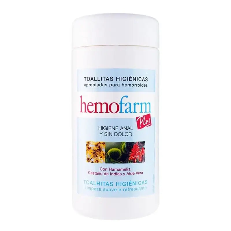 Hemofarm Plus, Pote 60 Toalhetes Hemorroidas