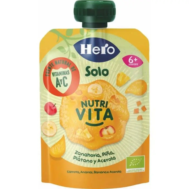 Hero Baby Eco Sachet Solo Banana, Cenoura, Ananás e Acerola,100gr