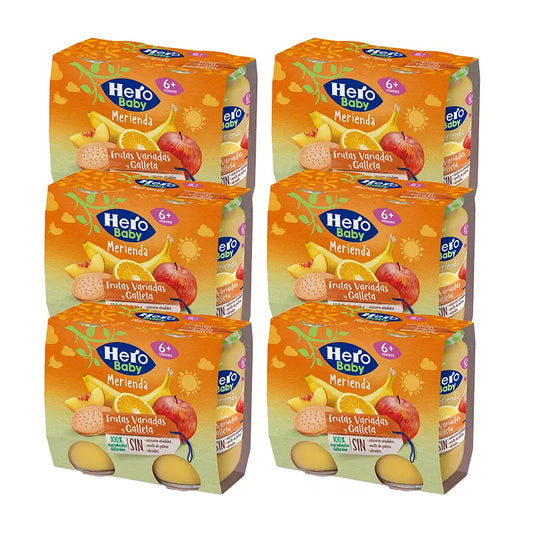 Hero Baby Pack Snack Pack Biscoito de Fruta Sortido, 6 X 2X190 Gr