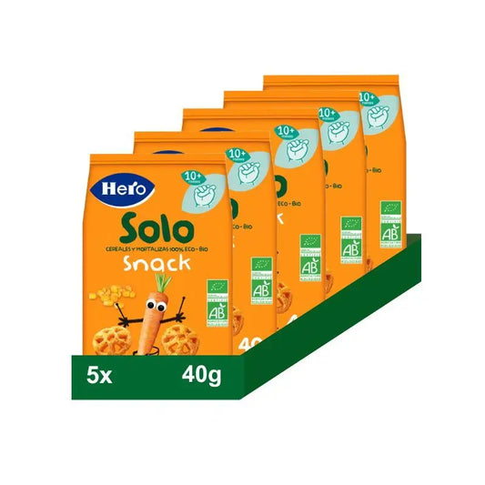 Hero Baby Snacks Pack Apenas Cenoura e Milho, 5 X 40 gramas