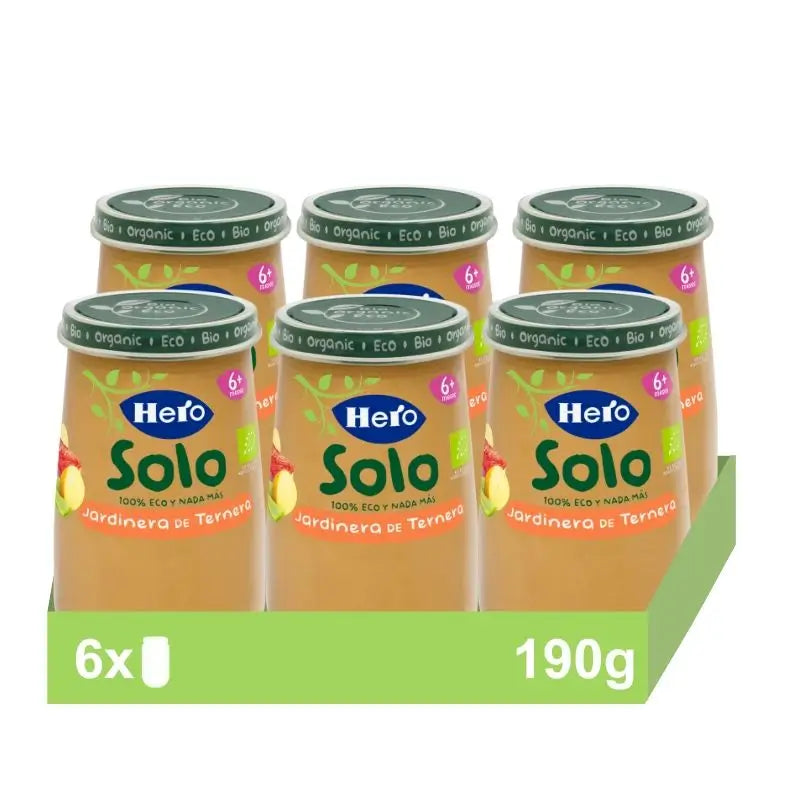 Hero Baby Pack Beef Solo Eco Jar, 6 x 190 g