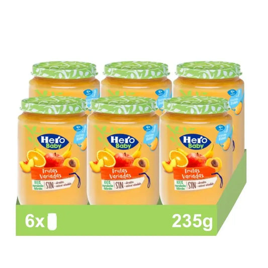 Frascos de fruta sortida Hero Baby Packs, 6 x 190 gramas