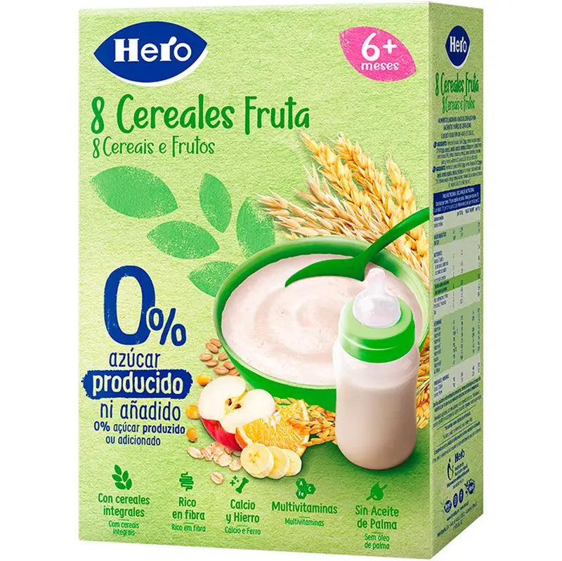 Hero Baby Papilla De Cereales  8 Cereales Con Fruta 340G