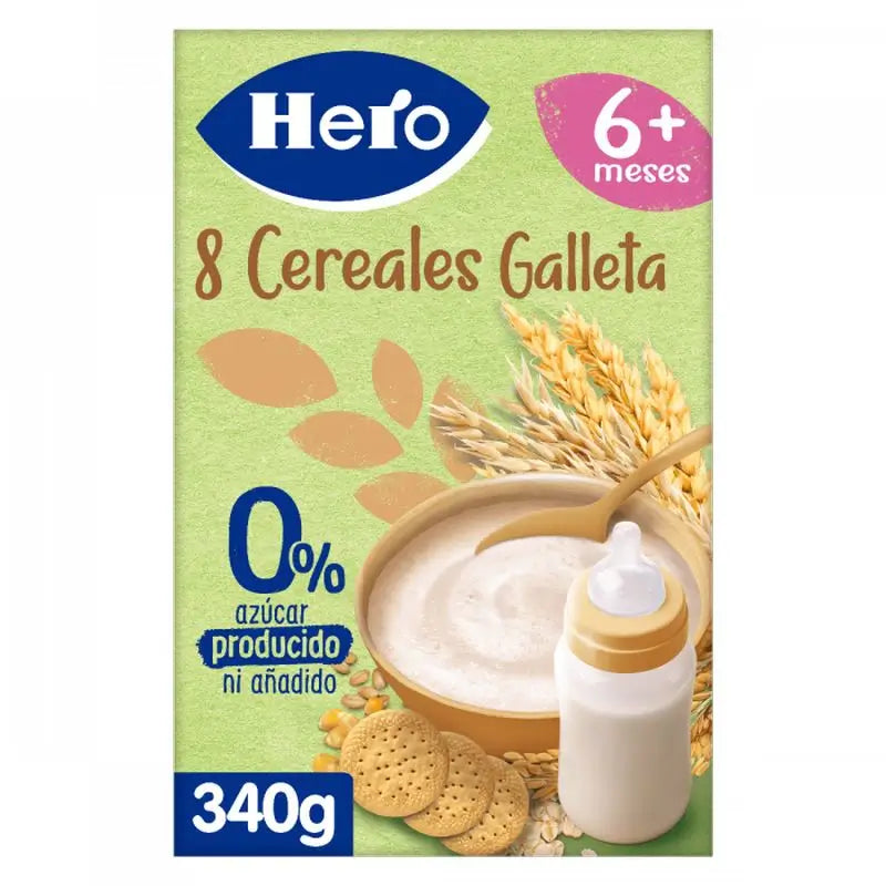 Hero Baby Cereal Cereal 8 Cereais com Biscoito 340G