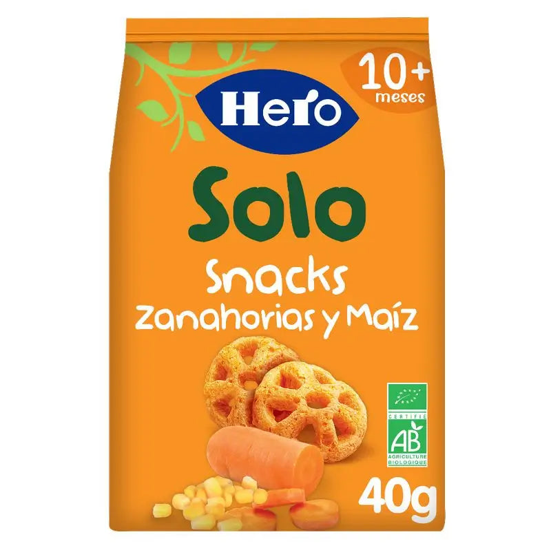 Hero Baby Snacks  Solo Zanahoria Y Maiz 40G