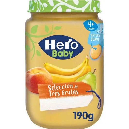 Frasco de seleção de três frutos Hero Baby Hero Baby, 190g