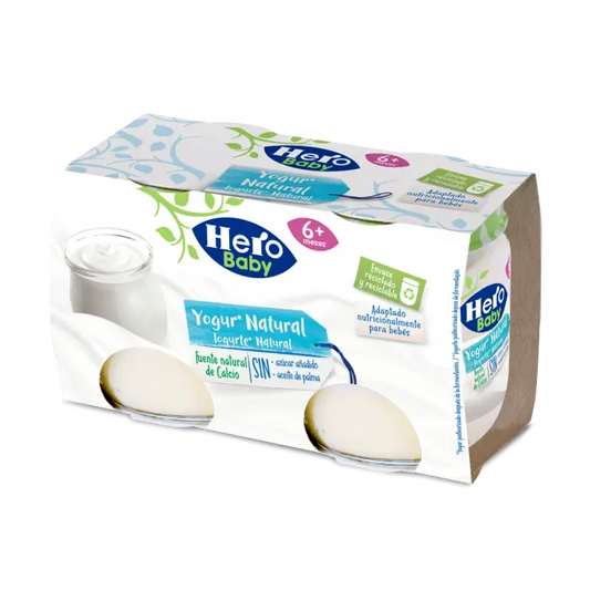 Frasco de iogurte natural Hero Baby, 2X120g