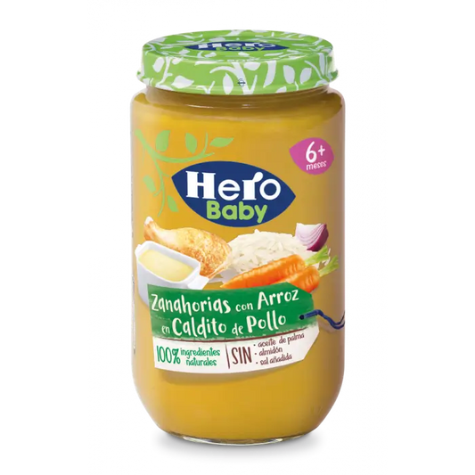 Hero Baby Cenouras com Arroz em Caldo de Galinha, 235gr