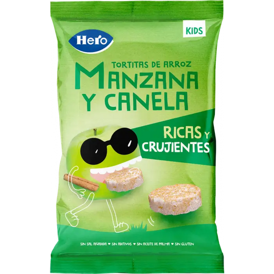 Hero Snack Kids Panquecas de arroz e maçã com canela , 40 gramas