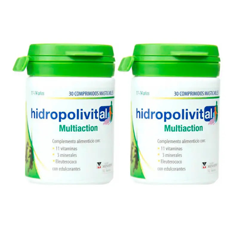 Hidropolivital Duplo Multiacção 2 x 30 comprimidos mastigáveis