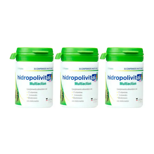 Hidropolivital Triplo Multiacção 3 x 30 Comprimidos Mastigáveis