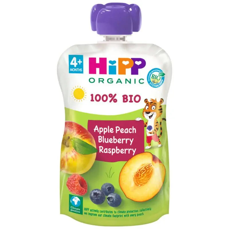 Hipp  Pouches De Melocotón Manzana Y Frutos Bosque Bio, 100 G