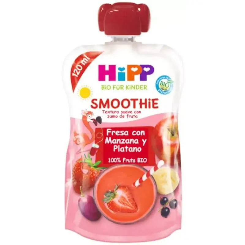 Hipp Smoothie orgânico de morango, maçã e banana 120 ml