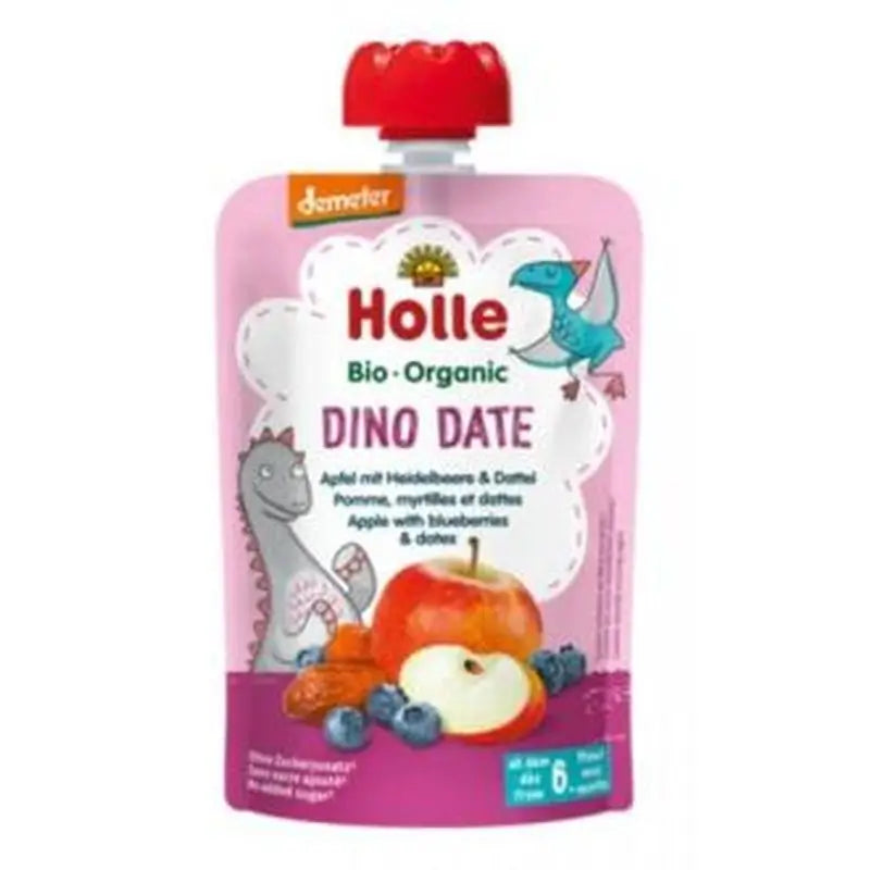 Holle Smoothie Dino Date Manzana-Arandanos 6Meses 100Gr.