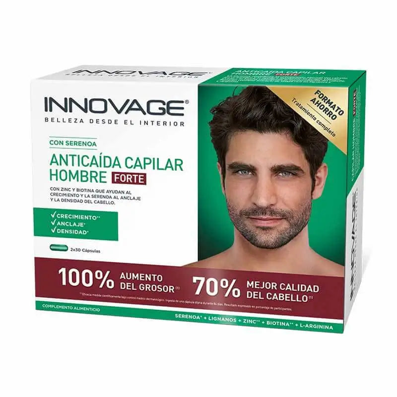 Innovage Forte Anticaída Capilar Hombre, 2x30 Cápsulas