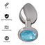 Intense Plug Anal Metal Aluminio Con Cristal Azul Talla M 