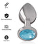 Intense Plug Anal Metal Aluminio Con Cristal Azul Talla S 