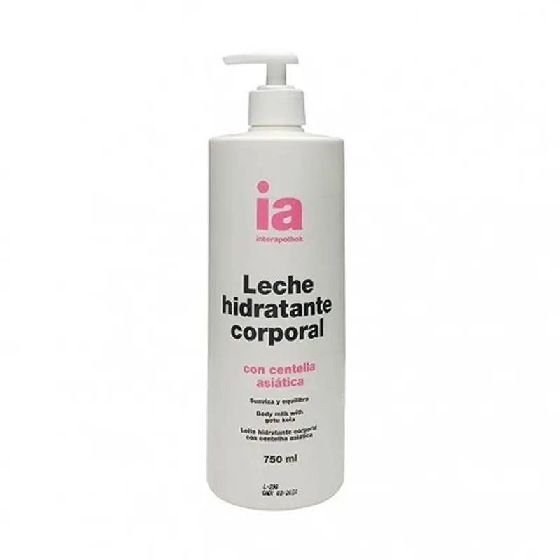 Interapothek  Leche Hidratante Corporal Centella Asiática Con Dosificador, 750 ml