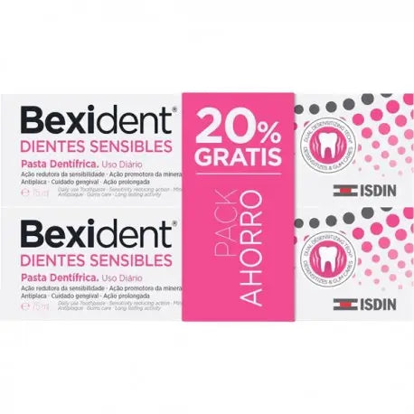 Isdin Bexident Duplo Pasta de Dentes para Dentes Sensíveis, 2 x 75 ml