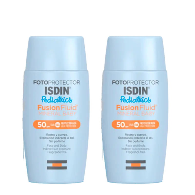 Isdin Pediatrics Mineral Fusion Fluid Spf50 2 x 50 Ml