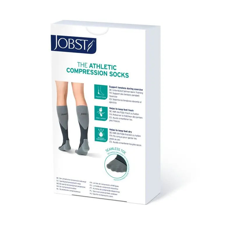 Jobst Calcetines Sport, Blanco/Gris, Talla Xl, 15-20 Mmhg