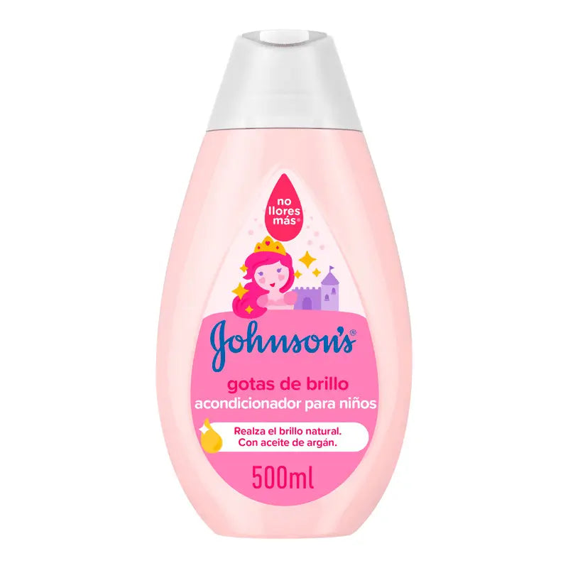 Johnson's Baby Acondicionador Gotas de Brillo para Niños, con Aceite de Argán, Cabello Suave y Sedoso, 500 ml